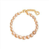 Les Nereides Apricot Peach Diamantine Single Row Fine Bracelet