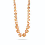 Les Nereides Apricot Peach Diamantine Round Stone Long Necklace