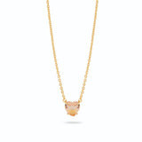 Les Nereides Apricot Peach Diamantine Fine Heart Necklace