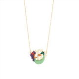 Les Nereides Golden mermaid and coral Necklace
