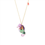 Les Nereides Mermaid and seahorse pendant Necklace