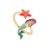 Les Nereides Mermaid and starfish adjustable Ring