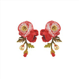 Les Nereides Poppy and golden bead post Earrings