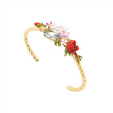 Les Nereides Poppy, daisy and blue cut glass stone bangle Bracelet