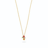 Les Nereides Wildflower and Round Stone Pendant Necklace