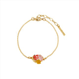 Les Nereides Seashell enameled coral and cut glass stone Bracelet