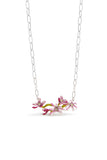 Les Nereides Magnolia Flowers Silver Statement Necklace