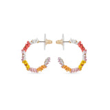 Les Nereides Daisy And Zinnia Crown Hoop Earrings