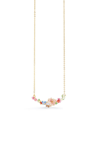 Les Nereides Flower Bouquet And Round Stone Statement Necklace
