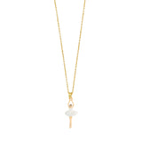 Les Nereides White Tutu Mini Ballerina Fine Necklace