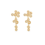 Les Nereides Golden Flower And Crystal Dangle Earrings