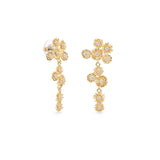 Les Nereides Golden Flower And Crystal Dangle Earrings