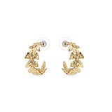 Les Nereides Golden Leaf Crown Hoop Earrings