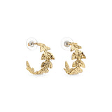 Les Nereides Golden Leaf Crown Hoop Earrings