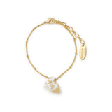 Les Nereides Lily Flower And Faceted Stone Bracelet