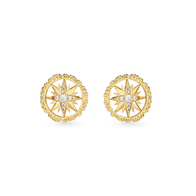 Les Nereides Golden Compass Rose Post Earring