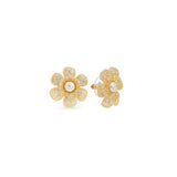 Les Nereides Post Earrings Composed Of A Gold-Plated Brass Flower