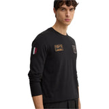 Aeronautica Militare Men's Black Regular Fit Long Sleeve T-shirt