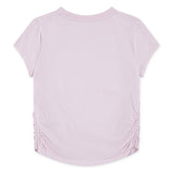 A fresh take on a classic closet staple, this soft jersey tee features trendy side-cinching and heritage-inspired graphics.