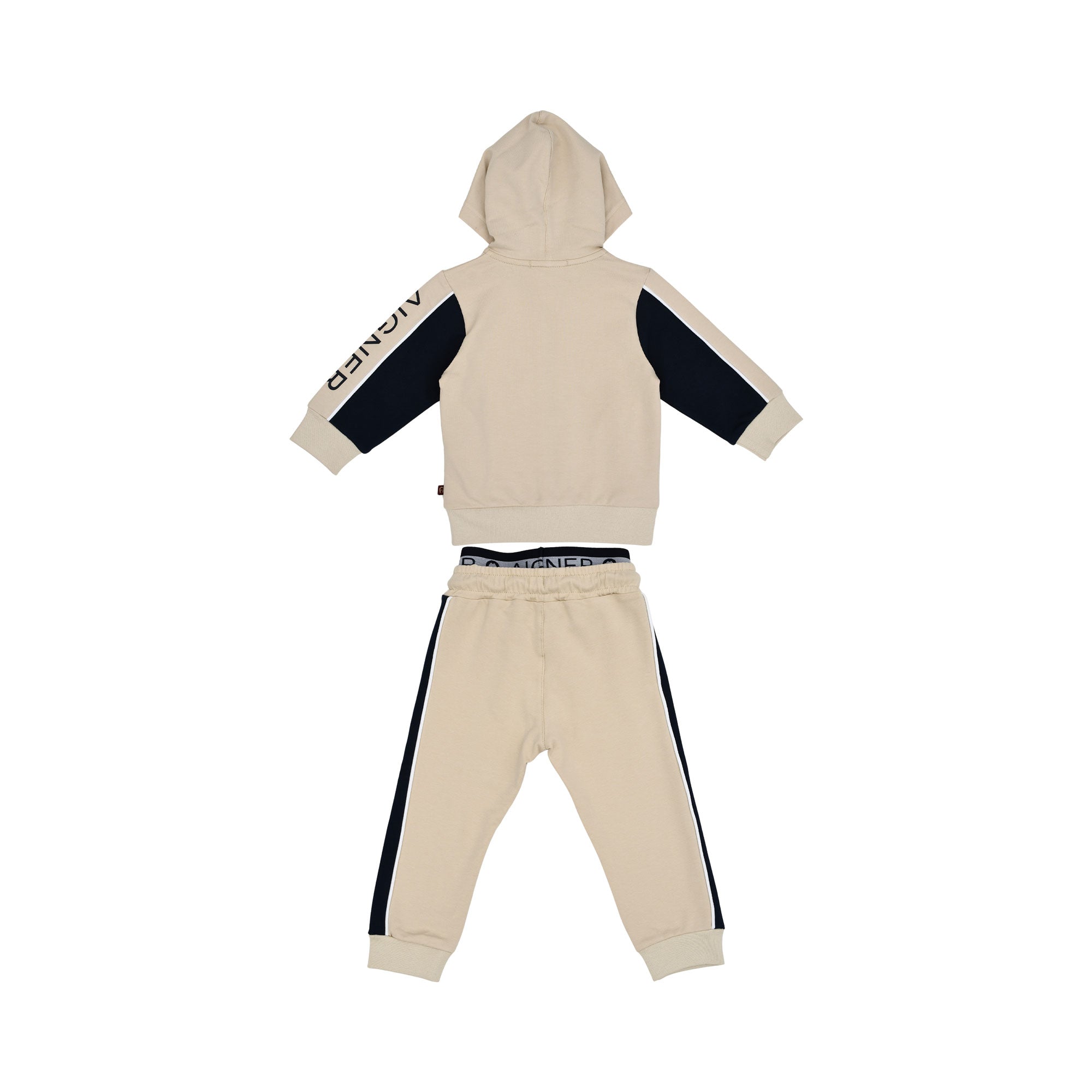 Aigner Kids Baby Boy’s Beige Jogging Suit with Hooded Jacket and Logo Pants – Shop Now Online