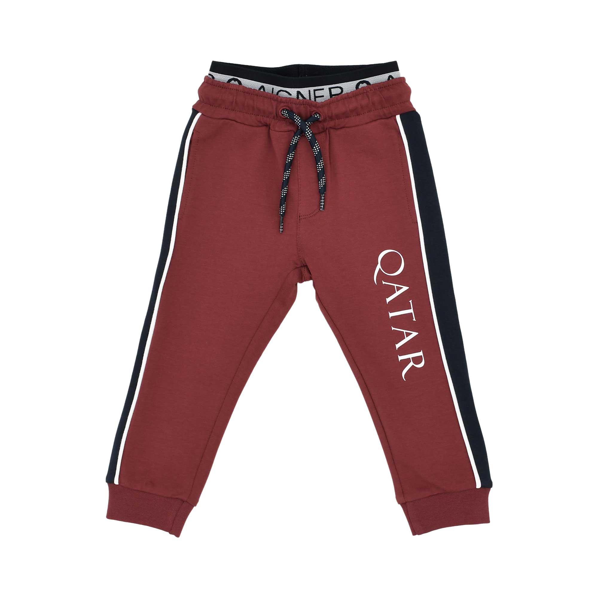 Aigner Kids Baby Boy’s Burgundy Jogging Suit with Qatar Flag and Logo – Shop the Latest Online