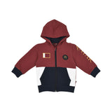 Aigner Kids Baby Boy’s Burgundy Qatar Edition Jogging Suit with Flag and Logo – Available for Online Purchase
