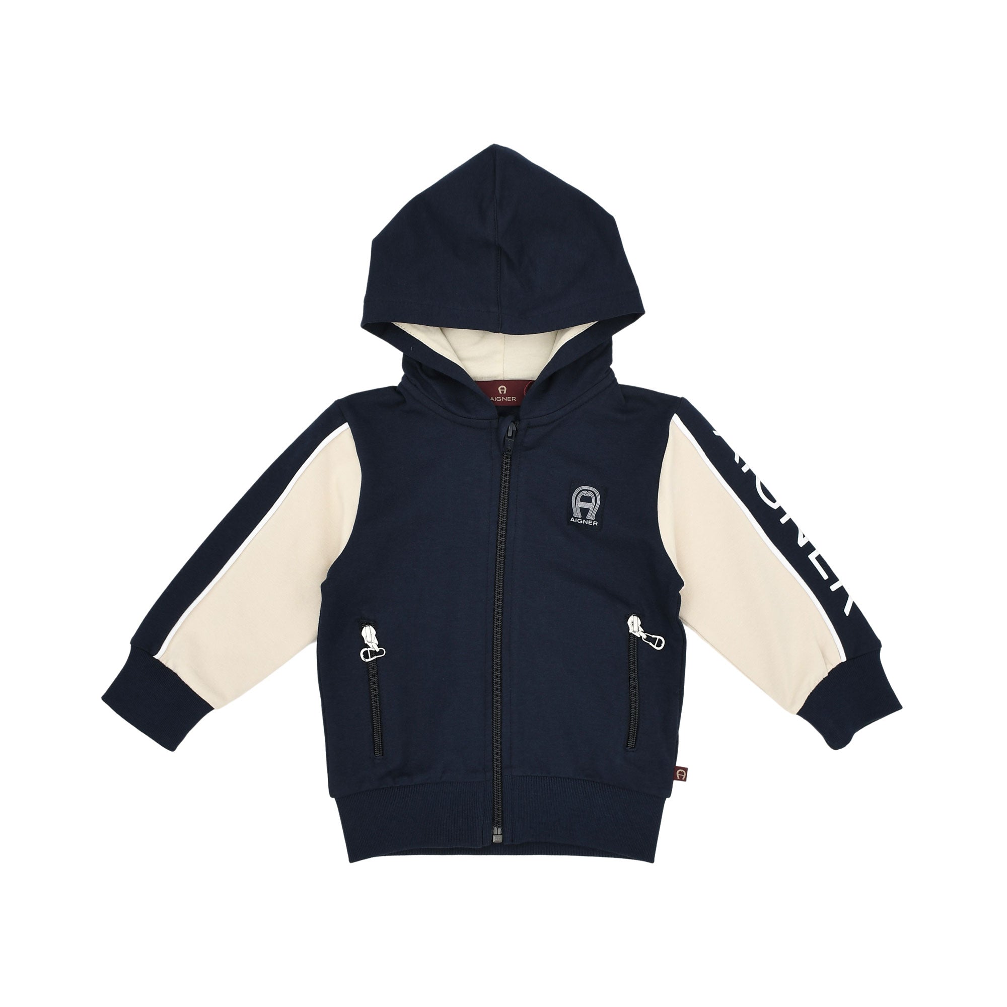 Aigner Kids Baby Boy’s Navy Jogging Suit with Hooded Jacket and Logo Pants – Shop Now Online