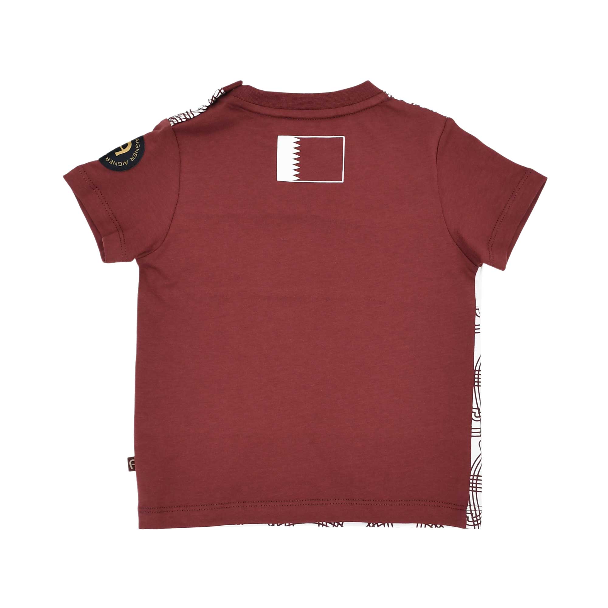 Aigner Kids Baby’s Burgundy T-Shirt with QATAR Print and Horseshoe Pattern – Shop the Latest Online