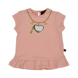Aigner Kids Baby Girl’s Pink Set with Heart Print T-Shirt and Gold Detailed Leggings – Shop the Latest Online