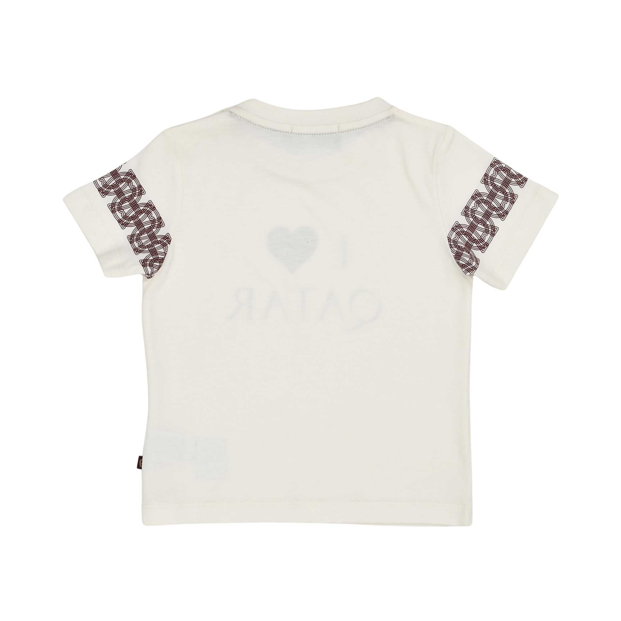 Aigner Kids Baby's White T-Shirt with “I Love Qatar” Design and Logo Detail – Find Online Today