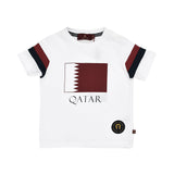 Aigner Kids Baby's White T-Shirt with Qatar Flag Print and Logo Patch – Available for Online Purchase