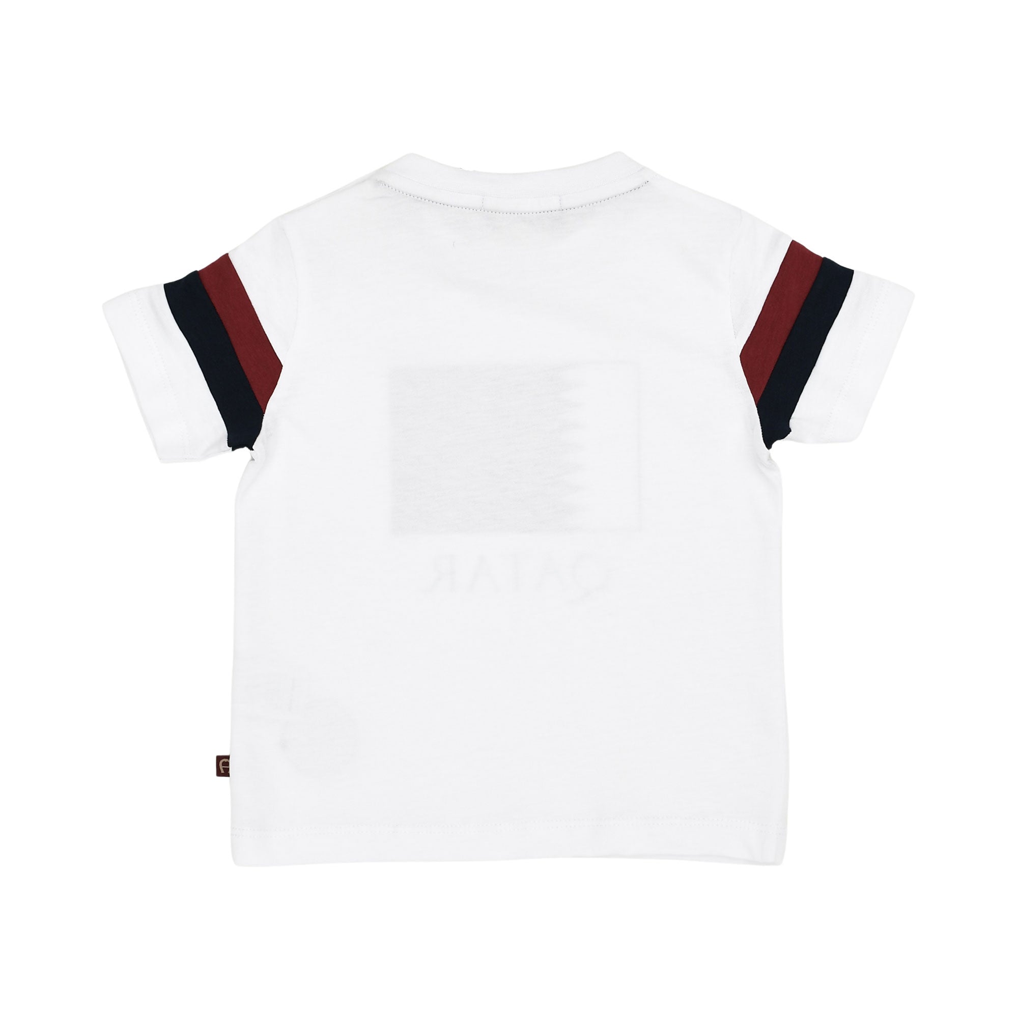 Aigner Kids Baby's White T-Shirt with Qatar Flag Print and Logo Patch – Available for Online Purchase