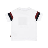 Aigner Kids Baby's White T-Shirt with Qatar Flag Print and Logo Patch – Available for Online Purchase