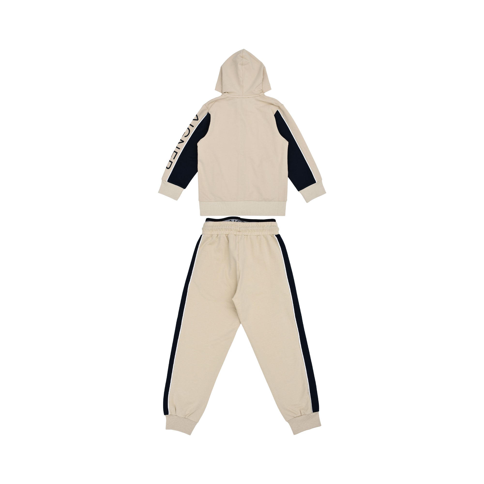 Aigner Kids Boy’s Beige and Navy Jogging Suit with Logo Patch – Shop Online Today