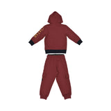Aigner Kids Boy’s Burgundy Jogging Suit with Color-Block Hoodie and Cargo Pants – Find Online Today