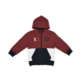 Aigner Kids Boy’s Burgundy Jogging Suit with Color-Block Hoodie and Cargo Pants – Find Online Today