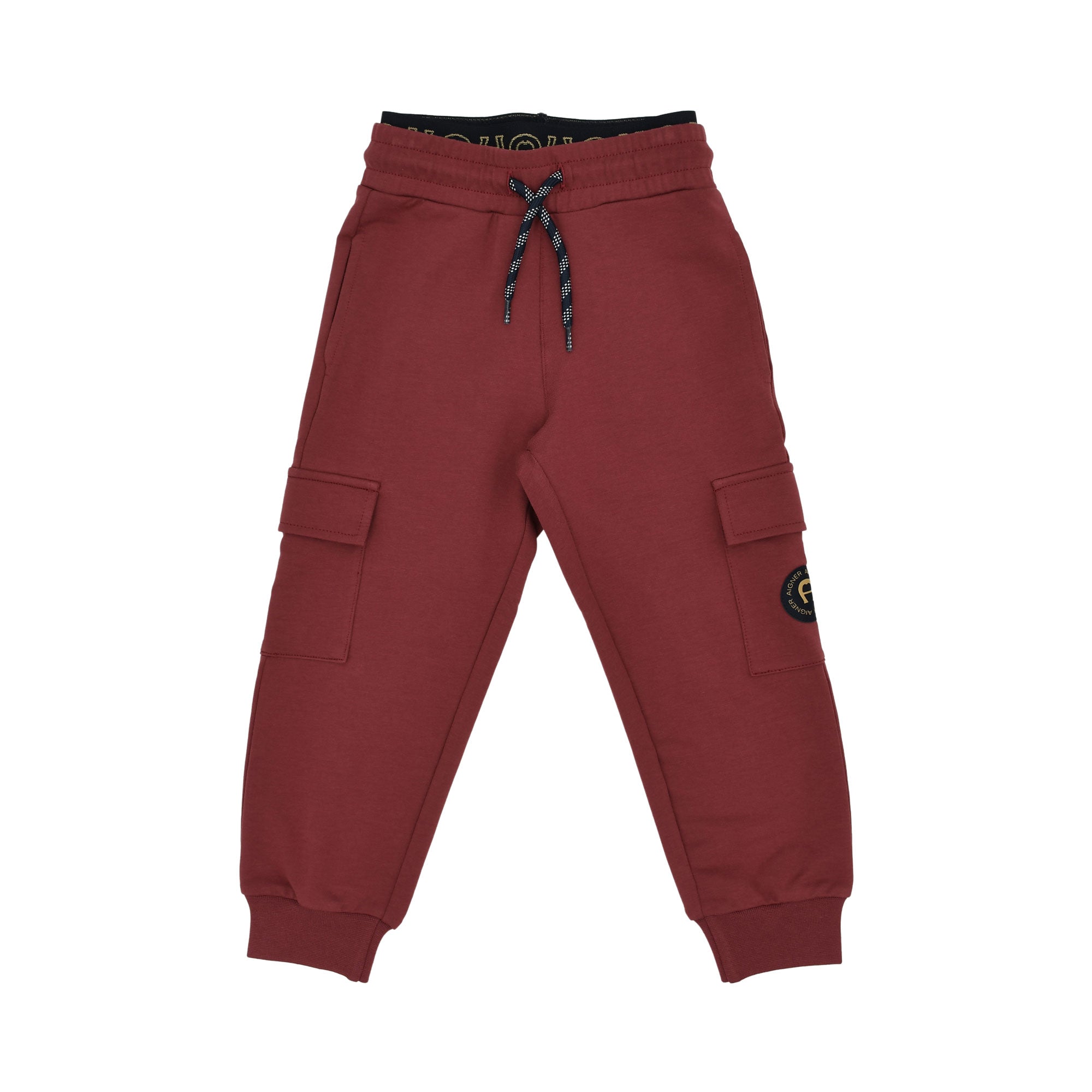 Aigner Kids Boy’s Burgundy Jogging Suit with Color-Block Hoodie and Cargo Pants – Find Online Today
