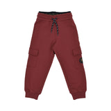 Aigner Kids Boy’s Burgundy Jogging Suit with Color-Block Hoodie and Cargo Pants – Find Online Today