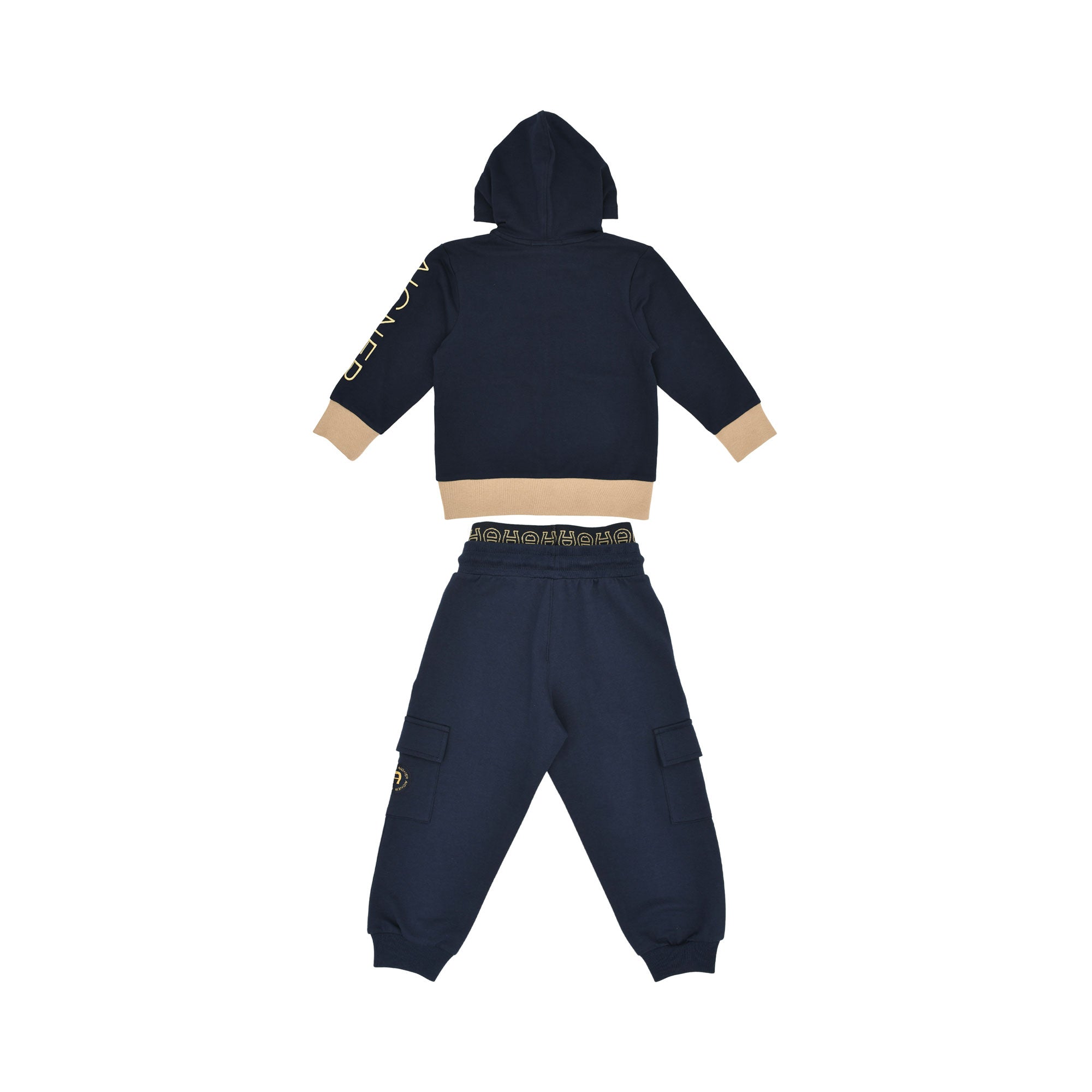 Aigner Kids Boy's Navy Jogging Suit with Color-Block Hoodie and Logo Pants – Order Online Today