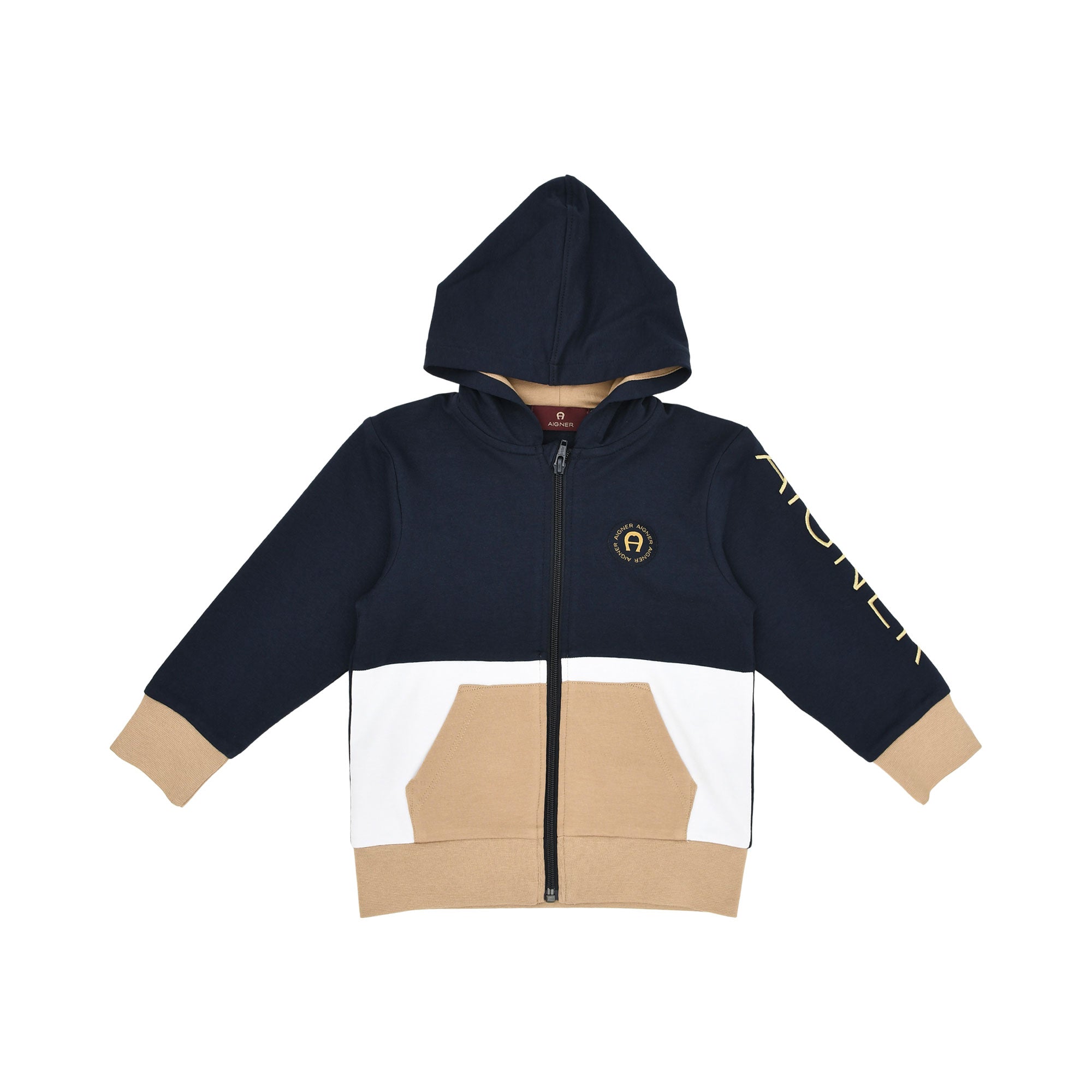 Aigner Kids Boy's Navy Jogging Suit with Color-Block Hoodie and Logo Pants – Order Online Today