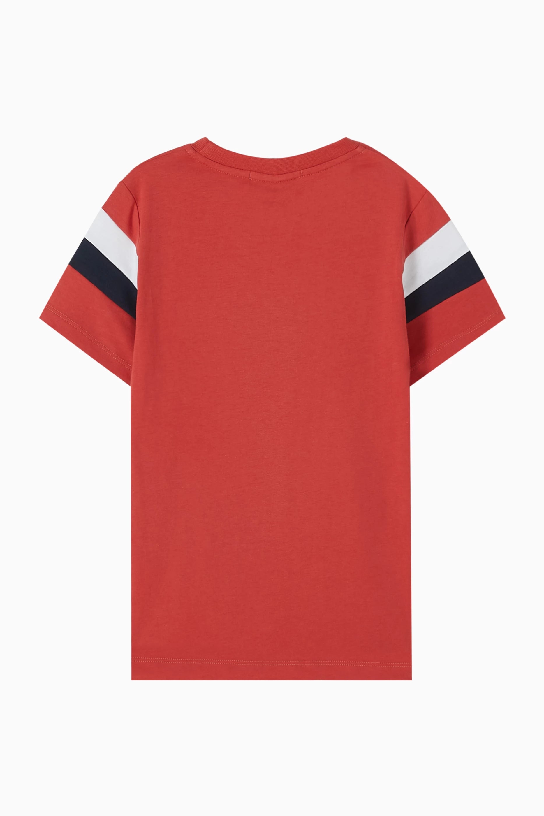 Aigner Kids Boy’s Red Logo T-Shirt with White and Navy Stripes – Find Online Today