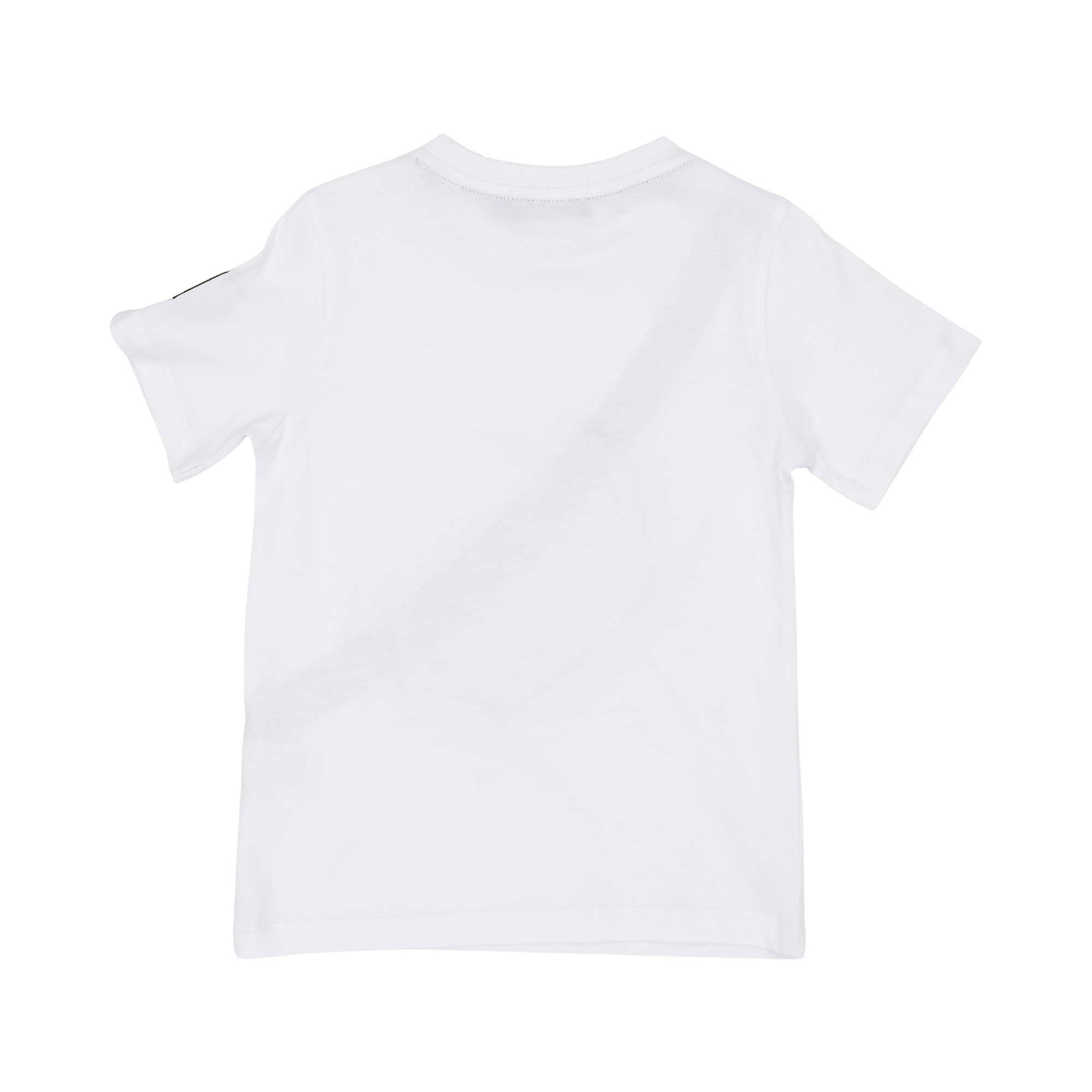 The plain reverse side of a white Aigner Kids T-shirt, showing the clean crew neck and high-quality jersey fabric.