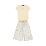 Aigner Kids Girl's Set Cream White T-shirt & Trousers
