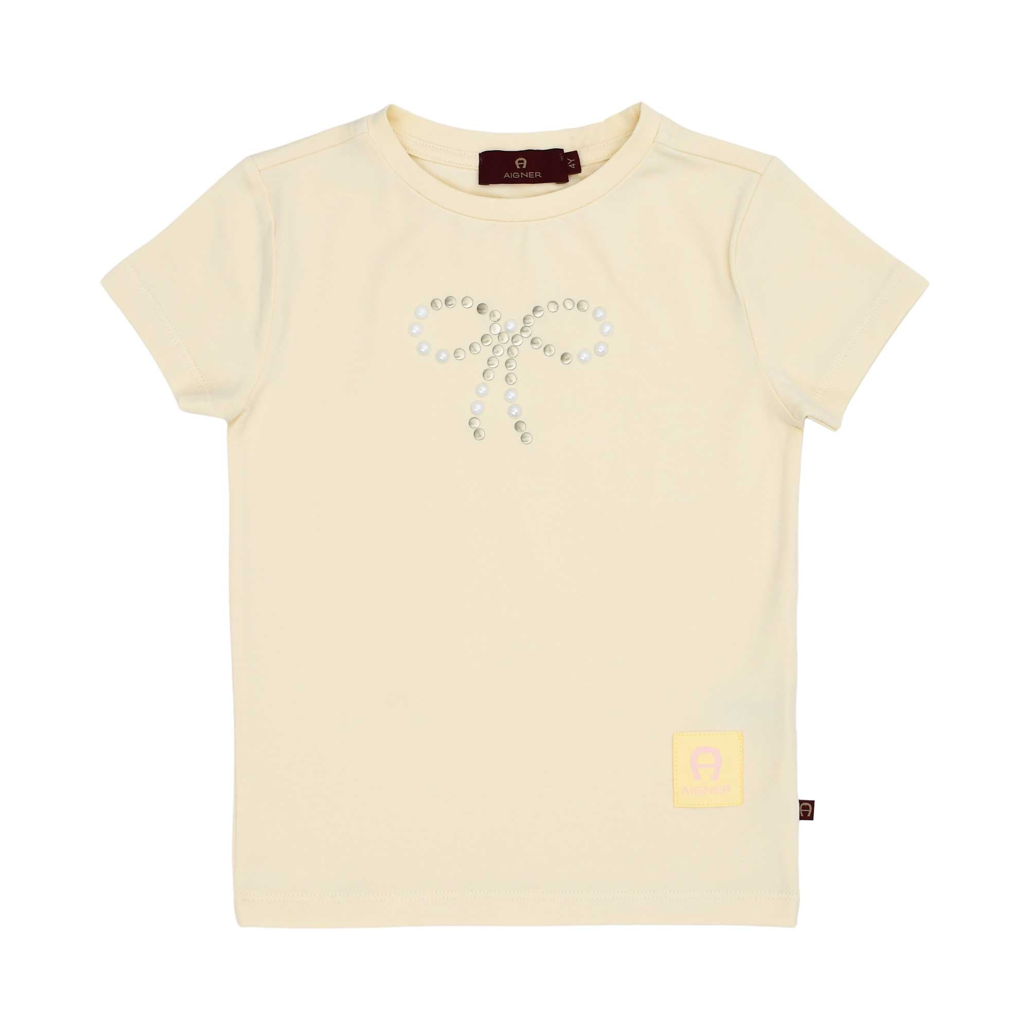 Aigner Kids Girl’s Cream White Set T-shirt and Metallic Trousers – Now Online