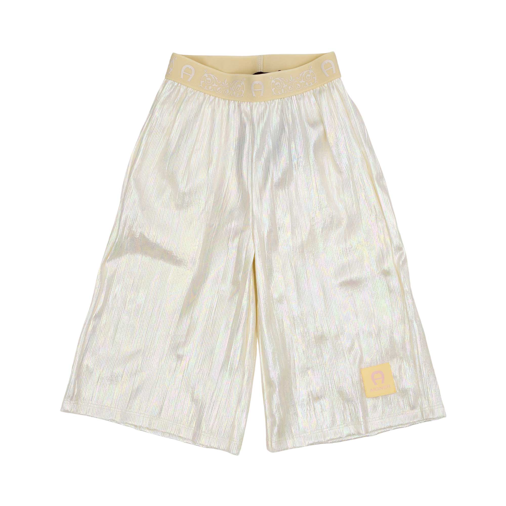 Aigner Kids Girl’s Cream White Set T-shirt and Metallic Trousers – Now Online