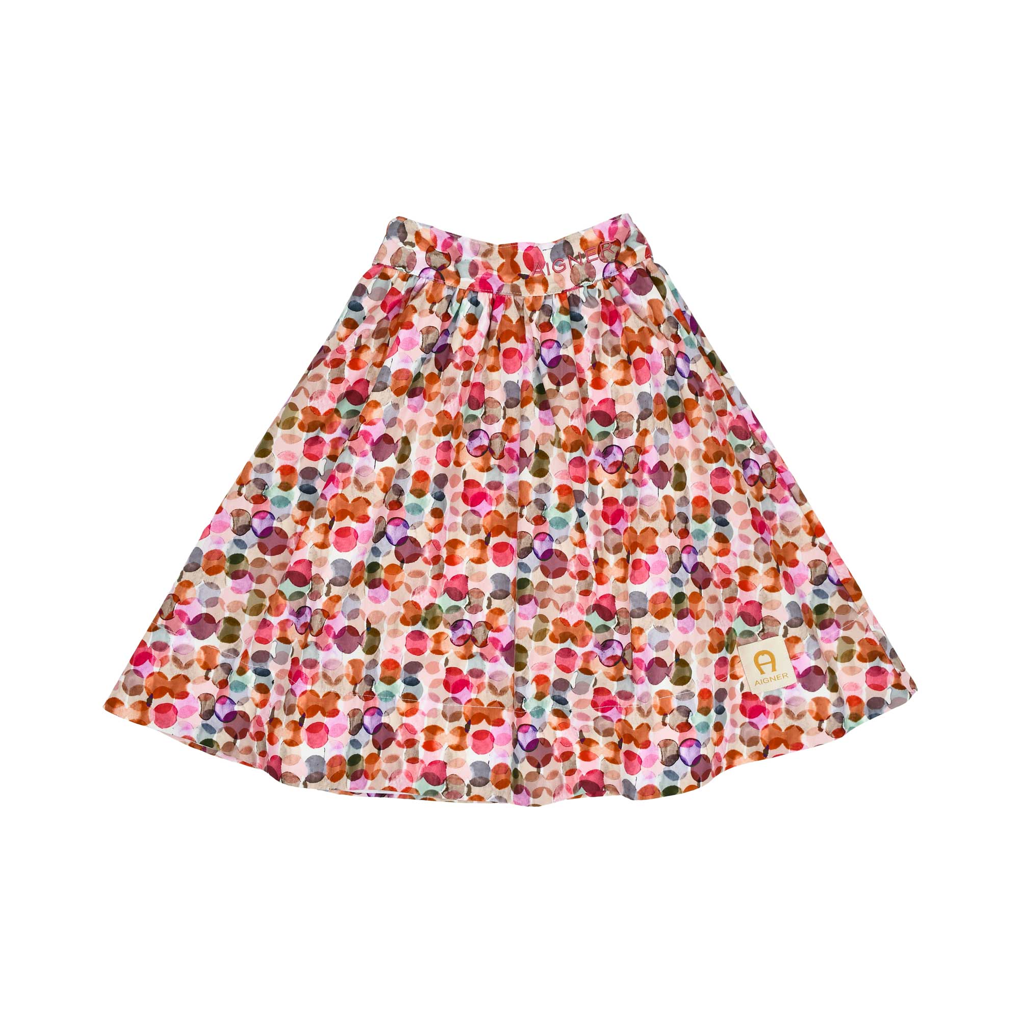 Aigner Kids Girl’s Pink Set with Bow T-shirt and Colorful Printed Skirt – Shop Now Online