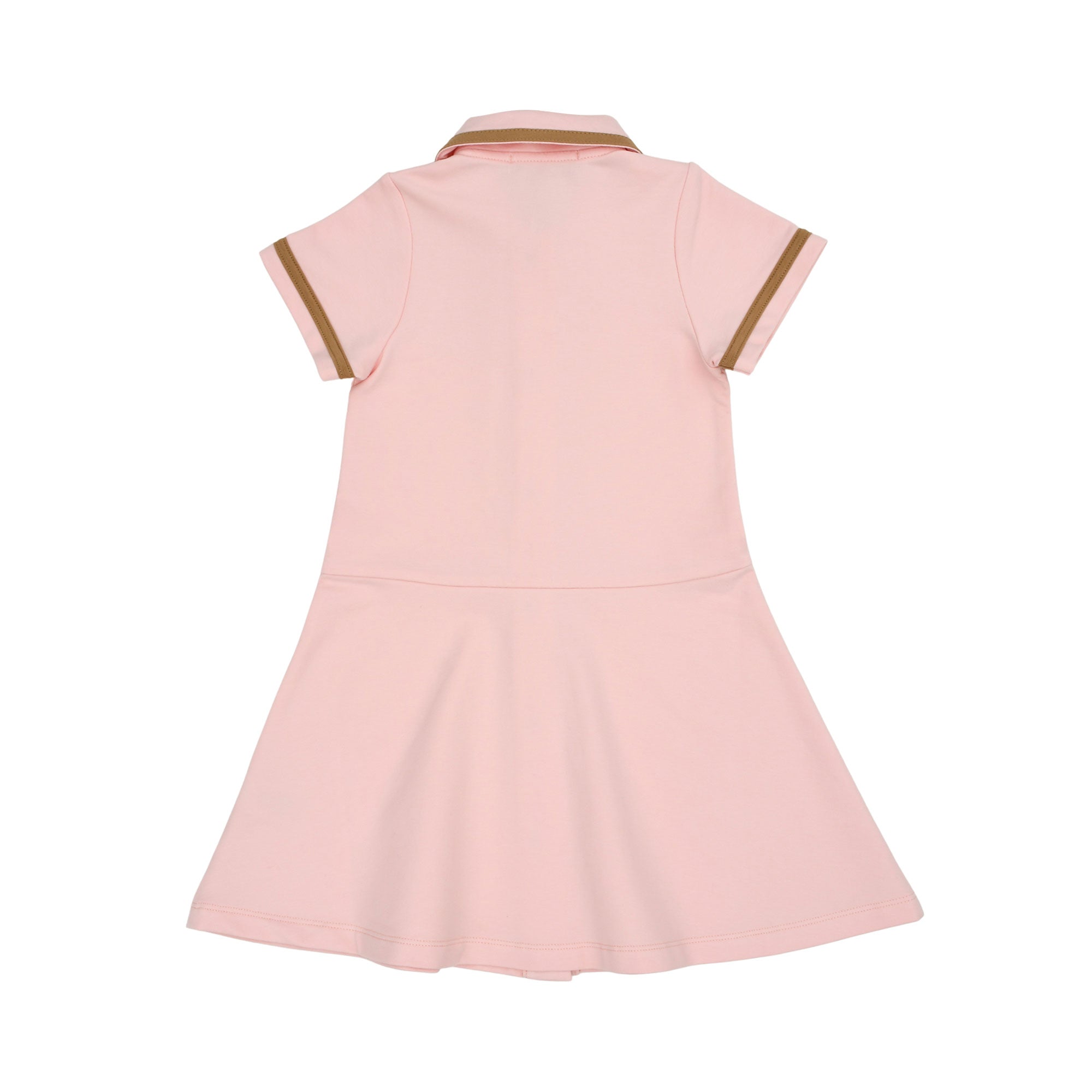 Aigner Kids Girl’s Pink Shirt Dress with Logo Patch and Beige Trim – Find Online Today