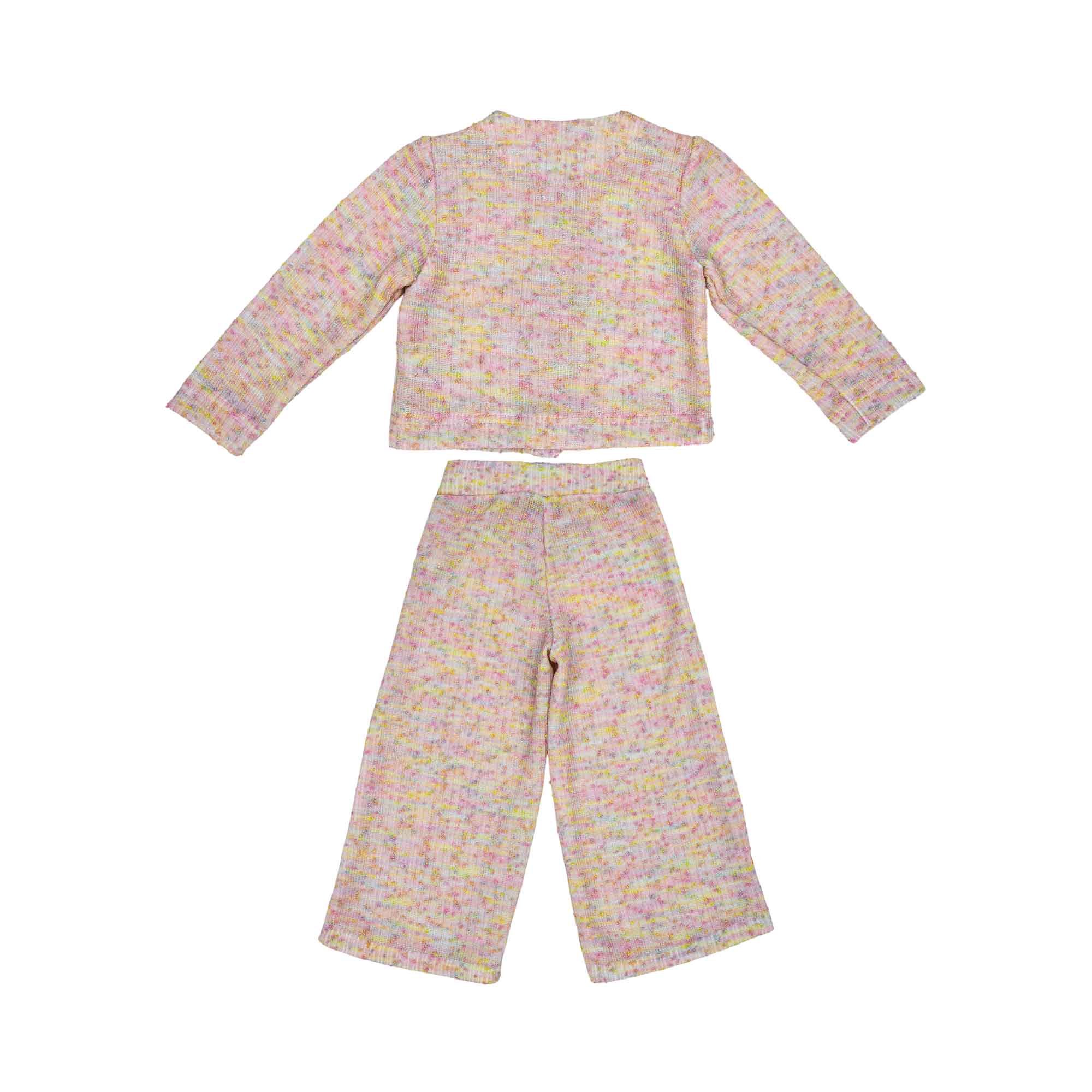 Aigner Kids Girl’s Pink Tweed Jacket & Trousers Set with Gold Buttons – Shop Now Online