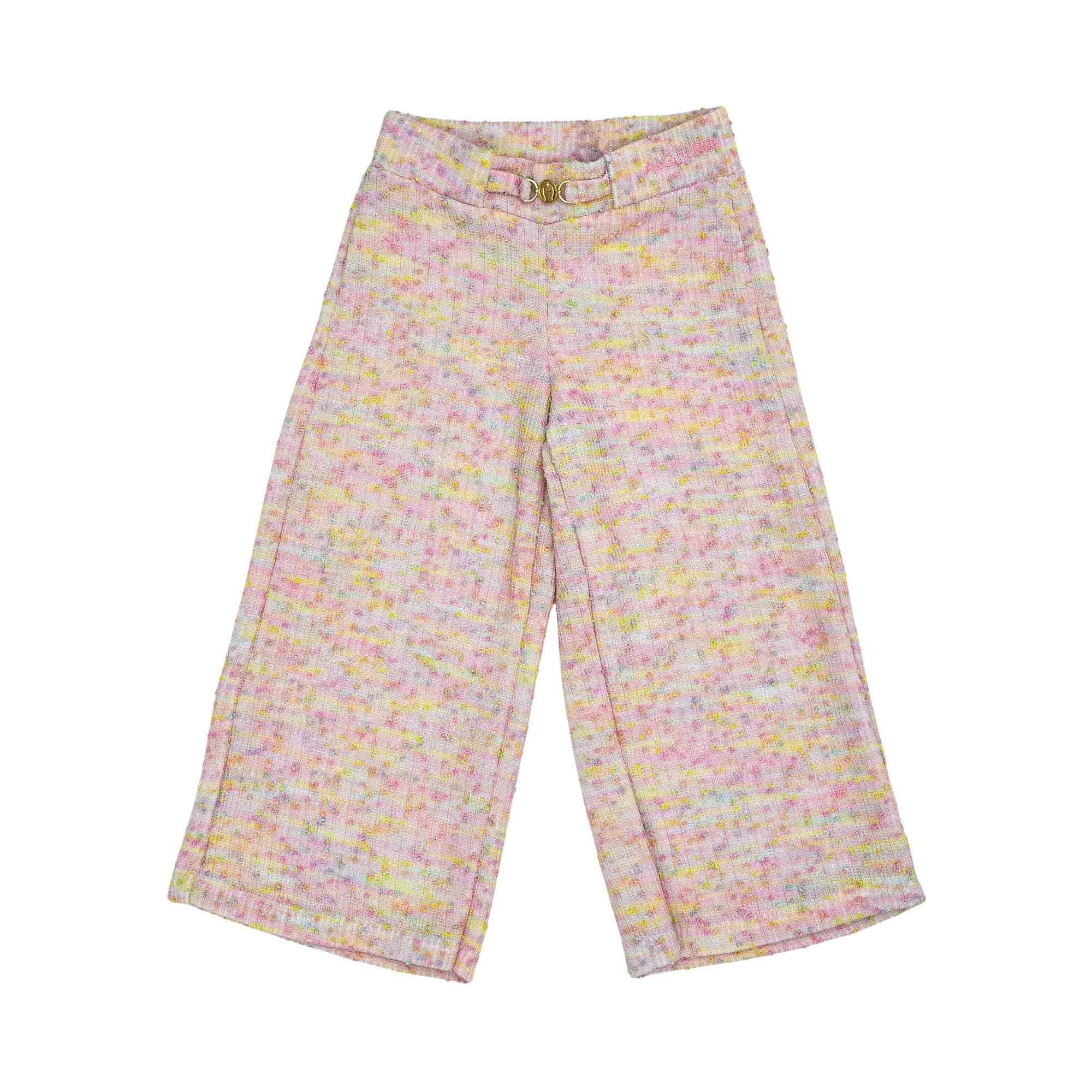 Aigner Kids Girl’s Pink Tweed Jacket & Trousers Set with Gold Buttons – Shop Now Online