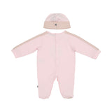 Aigner Kids Newborn’s Pink Set of Sleepsuit, Hat & Bib in Ivory with Gold Logo – Order Online Today